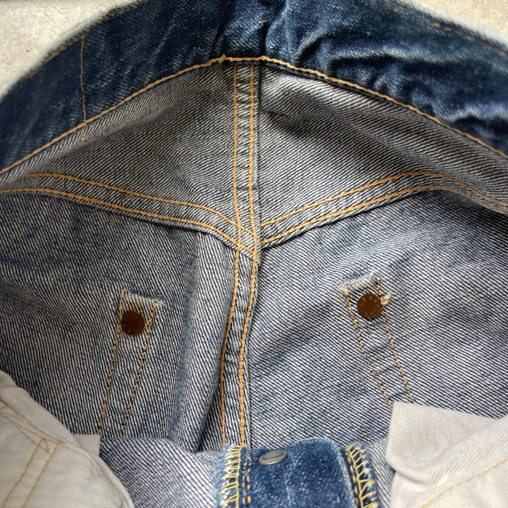 Vintage Levis 501 Big E Selvedge Denim Shorts Indigo Hidden Rivet High Waist 27 - Picture 6 of 10